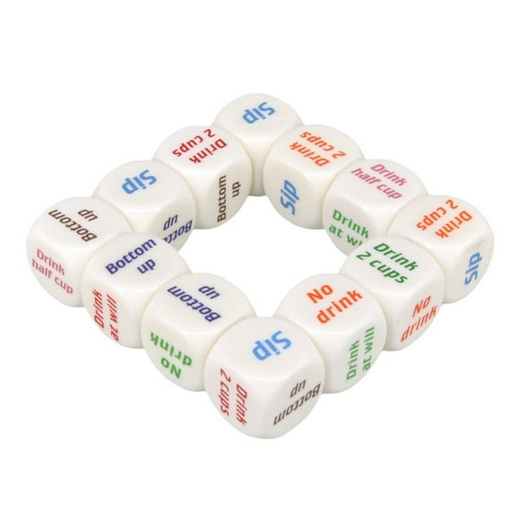 Shisuyan 6pcs Drinking Dice For Parties Unique Acrylic Game Dice For Bar And KTV Enhance Party Atmosphere Easy To Learn Fun Friends Game