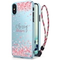 thumbnail image 1 of Ringke Slim (Cherry Blossom) Case Compatible with iPhone X, Solid Sakura Petal Fashionable Design Cover with Wrist Strap - Sky Blue, 1 of 9