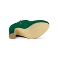 thumbnail image 5 of BLISSFUL STEP Women's Ankle Boots Faux Suede Round Toe Block High Heel Side Zipper Shoes Emerald Green 6, 5 of 7