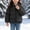 Black, variant on Kids' Stand Collar Zip Puffer Jacket, Bear Applique On the Back and Padded Warm Construction, Side Pockets, Kids Winter Outerwear, 1‑8 Years, Toddler Jacket Pink 1-2 Years