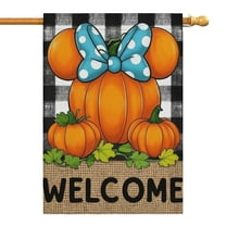Fall Mouse Pumpkin Welcome Fall Garden Flags 28"x40” Double Side,Small Yard Flags for Outside,Outdoor Fall Decor,Autumn Funny Garden Flag Yard Decoration