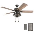 thumbnail image 1 of Prominence Home Sivan Farmhouse LED Ceiling Fan, Light & Remote, 52", Bronze, 1 of 12
