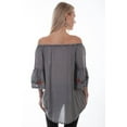 thumbnail image 2 of Scully Womens Charcoal Viscose Rope Tie S/S Tunic XXL, 2 of 2