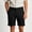 Black, variant on Eltusu Men's Casual Shorts, Elastic Waistband Knee Length Rolled Hem Work Shorts with Pockets Black Size L