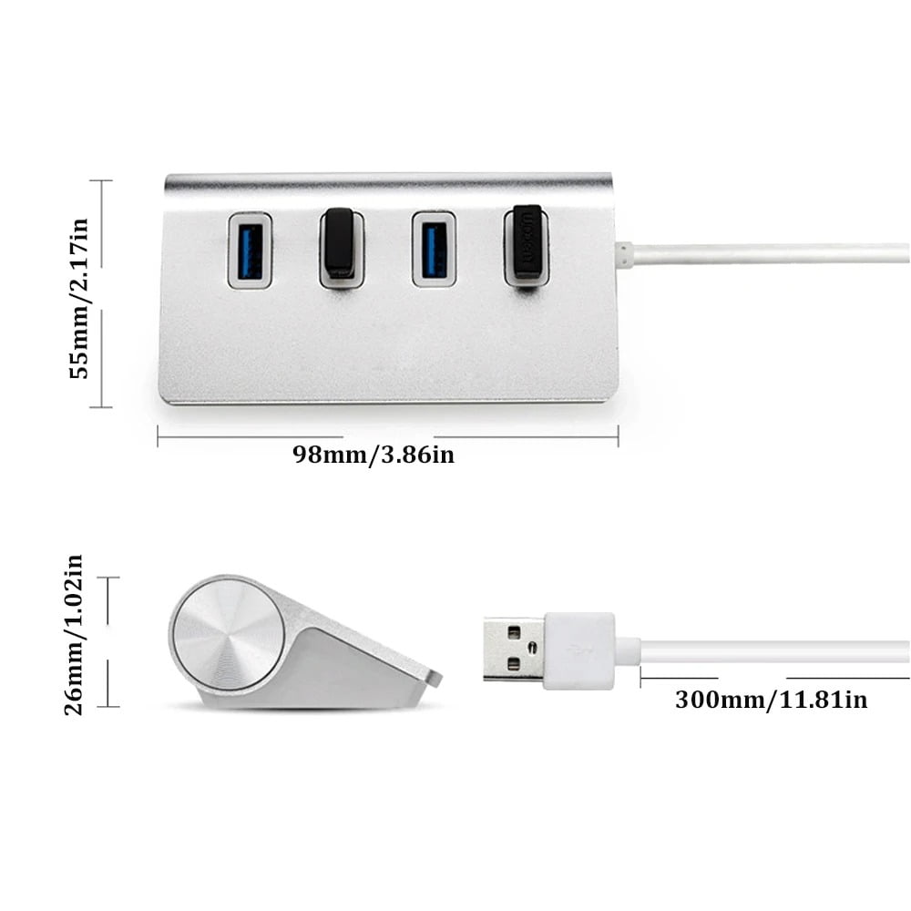 5Gbps High Speed USB 3.0 HUB Port USB OTG Aluminum Splitter Docking Station Expander (2) ,Safe and Reliable