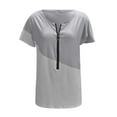 thumbnail image 3 of SEMIMAY Women Fashion Contrast Color Print Short Sleeves Casual Blouse T-Shirts, 3 of 7