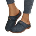 thumbnail image 3 of YLYL Clogs for Women Mules Shoes Comfortable Arch Support Closed Toe Backless Low Wedge Slip on Shoes, 3 of 7