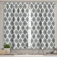 thumbnail image 2 of Ambesonne Black and White Valance & Curtain, Oriental Damask, 55"x45", Black White, 2 of 6