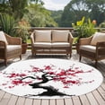 thumbnail image 5 of Plum Tree Branches 6ft Round Rugs, Spring Chinese Traditional Ink Painting Washable Non-Slip Area Rugs for Living Room Bedroom Kitchen, Low Pile Dining Room Kicthen Circle Carpet, Indoor Floor Rug, 5 of 9