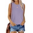 thumbnail image 3 of UVN Tank Tops for Women Summer Sleeveless Eyelet Blouse Casual Crew Neck Basic Tees, 3 of 9