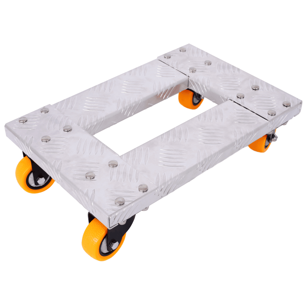 Tcbosik Heavy Duty Furniture Moving Dolly - Aluminum Frame Mover Dolly with 4 Wheels, Silver