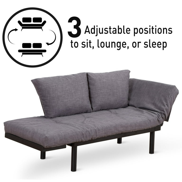 HOMCOM Single Person 3 Position Convertible Couch Chaise Lounger Sofa Bed Walmart