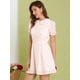 thumbnail image 4 of Vestidos con estampado de corazones para mujer, minivestido con cuello de Peter Pan y gasa de manga corta blanco rojo M, 4 of 6
