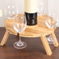 thumbnail image 4 of de picnic de madera Bandeja para servir bocadillos Estante para vinos para parques Comedor Soledad Bandeja para servir pícnic, 4 of 10