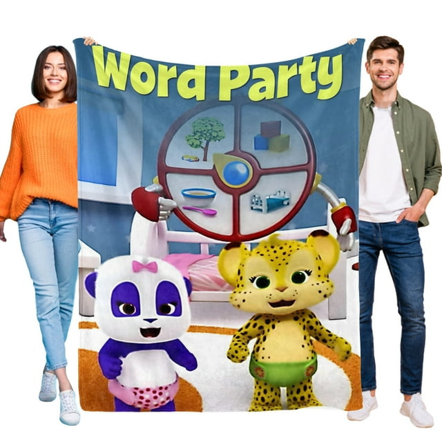 Word Party anti-pilling, suave, ligera, esponjosa y acogedora de lujo para hogar y cocina – Perfecta para niños y adultos,80X120cm