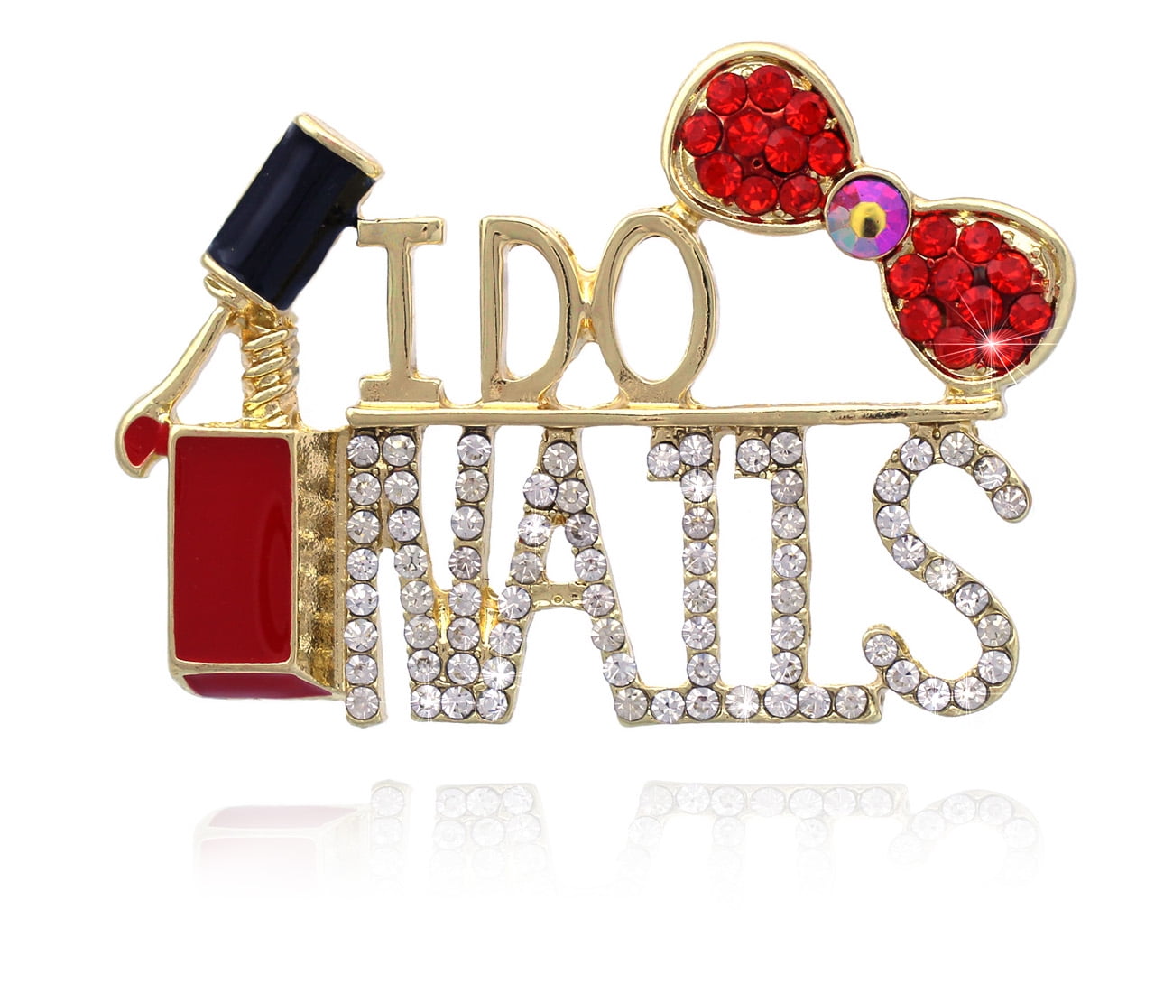 I DO NAILS Word Nail Polish Manicurist Brooch Pin Nail Salon Jewelry