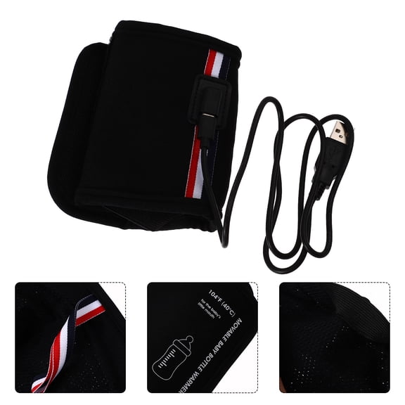 TABLZONE Black Portable Car Bottle Warmer with Cylindrical Design for Parents, 1 Piece Travel Baby Bottle Heater