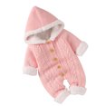 thumbnail image 2 of Combinaison Tricotée à Capuche pour Bébé Boutonnée avant Pantalons de Jogging, 2 of 3