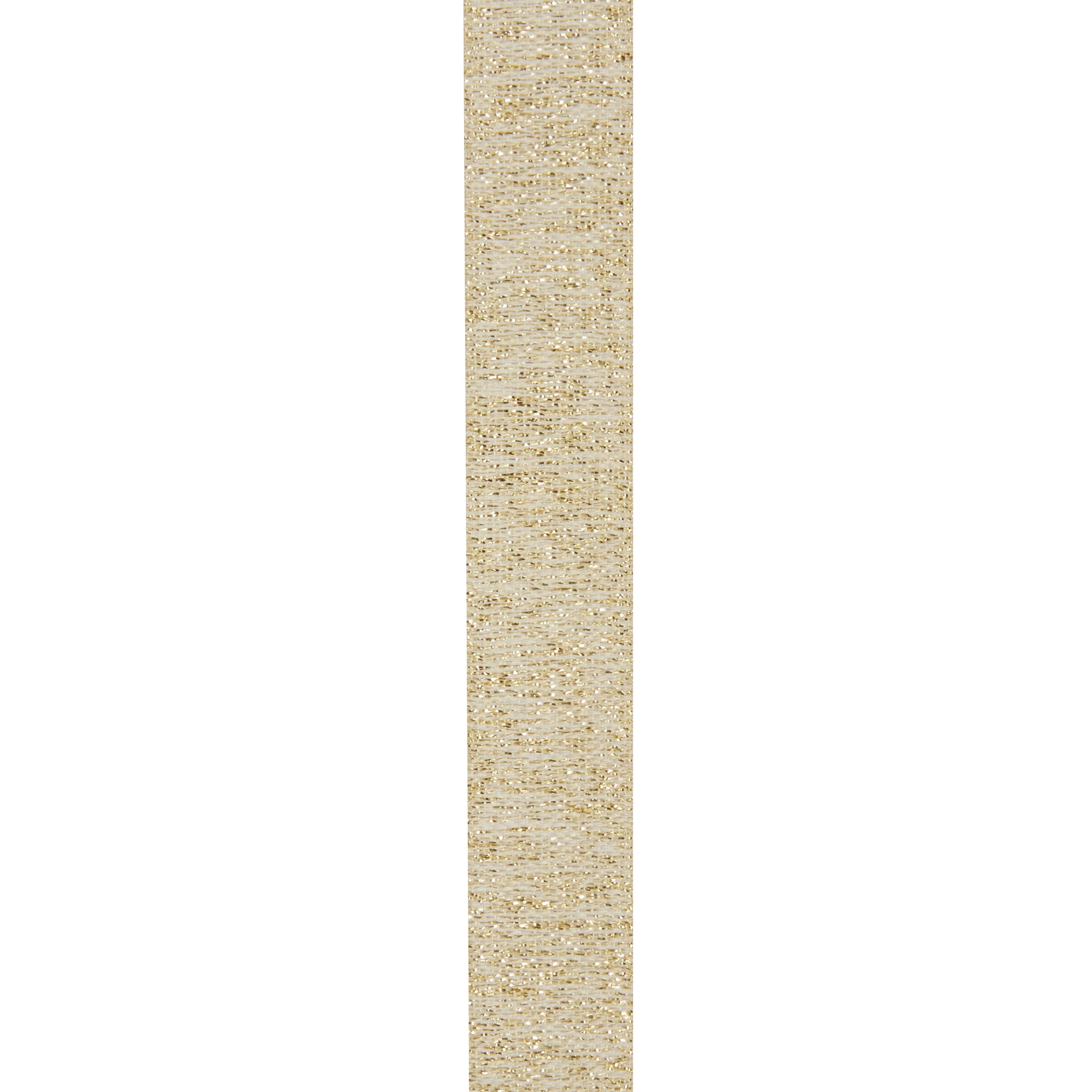 Offray Ribbon, Ivory 5/8 inch Gold Stitching Woven Ribbon, 9 feet