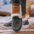 thumbnail image 4 of Snow Boots Slip on Penny Loafers for Women Casual Fleece Lined Warm Winter Warm Walking Flats Ankle Booties Grey Size 6.5, 4 of 7