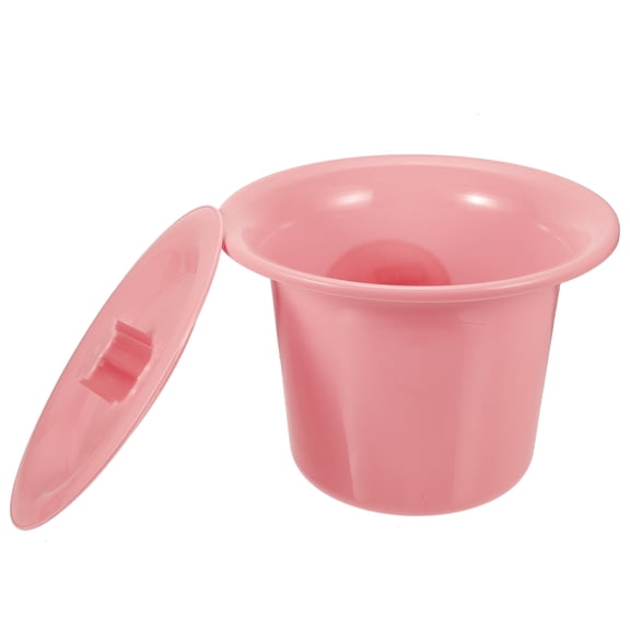 BESTYASH Household Urinal for Kids Pink Plastic with Covered Straight Bucket 1Set