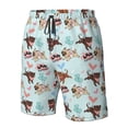 thumbnail image 6 of Uemuo Cute Pug Dogs Pattern Men's Swim Trunks Hawaiian Beach Bathing Suit Swimsuits Beach Quick-Dry Shorts with Pockets-, 6 of 9