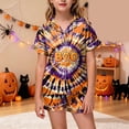 thumbnail image 2 of mgoYE Halloween Kids Pajamas Halloween Outfit for Boys Girls Pumpkin Silk Satin Sleepwear Little Girls Pjs Baby 2Pcs Halloween Pajama Set, 2 of 5