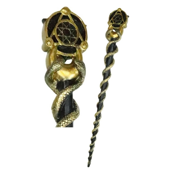 Ebros Occult Caduceus Serpent Elemental Alchemy Magic Wand Cosplay Prop 14"L