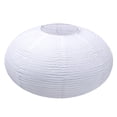 thumbnail image 2 of TopAAA Paquete de 2 farolillos de papel ovalados blancos, 16 pantallas de lámpara colgantes japonesas chinas, lámparas de farol de papel colgantes, pantalla de lámpara de papel, fácil de montar (Blanc, 2 of 5