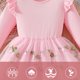 thumbnail image 5 of Vestido de cuello redondo y manga larga para niñas Vestido de cuello redondo y manga larga para niñas Falda de malla elegante Vestido de princesa elegante para niñas pequeñas Vestido de poliéster para, 5 of 8