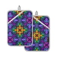 thumbnail image 7 of Yayeee Pot Holders Kitchen Heat Resistant with Pockets 7"x9.8" Cotton Oven Cooking Hot Pads, Purple Stained Glass Pattern, 7 of 7