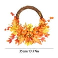 thumbnail image 3 of Fall Pumpkin Wreath for Front Door, Farmhouse Autumn Decor with Bow, Thanksgiving And Halloween Themed Wreath, Indoor And Outdoor Use, Rustic Design for Home And , 1*Maple Leaf Pumpkin Door Hanging, 3 of 9