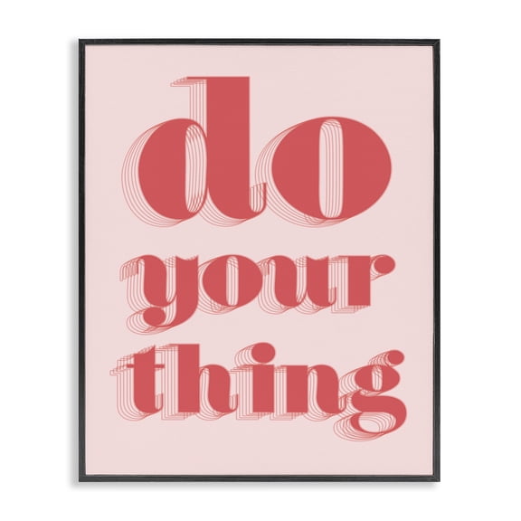 Stupell Industries Contemporary Do Your Thing Bold Pink Black Framed Giclee Art, 16 x 20, by Lil' Rue