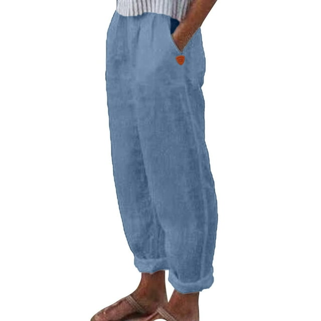 Pantalon Large Taille Haute en Polyester Imprimé avec Poches - Confortable pour Décontracté et Diverses Occasions