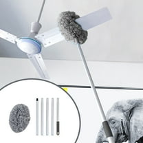 Ceiling Fan Cleaner Duster Reusable Microfiber Ceiling Fan Blade Cleaner Removable Duster with Extension Pole Adjusts 13 to 67 Inch for Cleaning Walls helves Furniture Door Window Top (Gray)