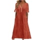 thumbnail image 1 of Vestido Corto de Manga Larga para Mujeres Moda Verano Casual Cuello en V Botón de Manga Corta Vestido Largo, 1 of 6