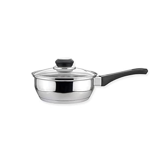 EUROSTAR EC01001 1 Quart Stainless Steel Saucepan with Glass Cover