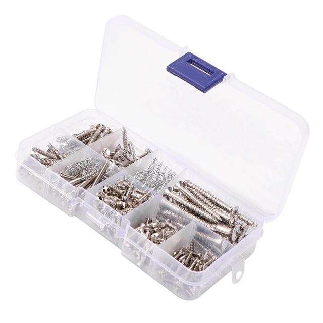 tamizeot 226 Pieces/Set Electric Guitar Metal Screw Kit Pickguard Pickup Mount Replacing Parts DIY Musical Screws Accessory Silver