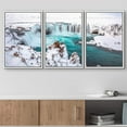 thumbnail image 2 of wall26 Framed Canvas Print Wall Art Set Arctic Winter Snow Waterfall Lake Nature Wilderness Photography Realism Rustic Landscape Colorful Cool for Living Room, Bedroom, Office - 24"x36"x3 W, 2 of 5