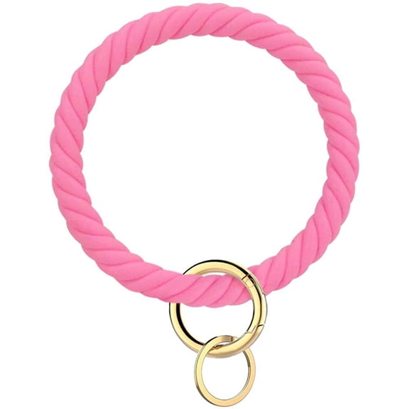 Key Chain, Silicon Wristlet Keychain Bangle Keyring Bracelet Holder for Women Girl