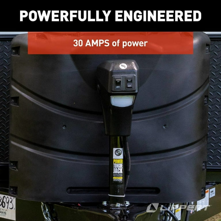 Lippert 285318 RV Tongue Jack, Black, 3500 lb. Capacity, 18