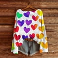 thumbnail image 2 of UPPADA Valentine Sweatshirt Women Love Heart Printed Long Sleeve Pullover Shirt Casual Round Neck Top for Valentine Gifts Yellow,XXL, 2 of 6
