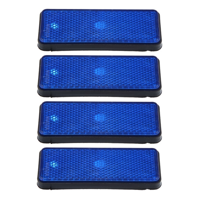 4uds Universal Rectángulo Forma Reflector para Motocicleta Azul
