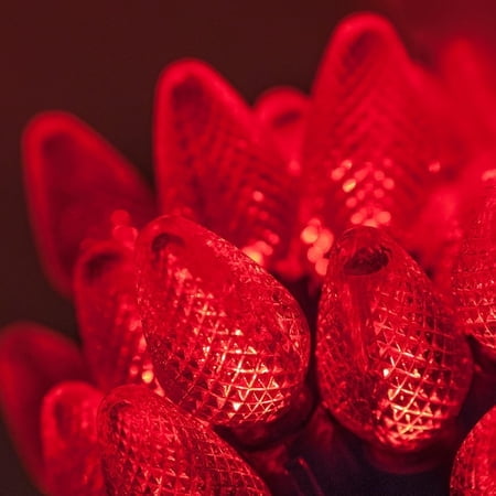 Wintergreen Lighting C7 Red Christmas Lights Set of 25 17 Ft Red LED Christmas Lights Valentine's Day Party Indoor-Outdoor Christmas Lights Red C7 Christmas Lights Outdoor Red String Lights