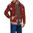 thumbnail image 2 of Goofa Merry Christmas Pattern Mens Full-zip Hoodie, Zip-up Pullover Hooded Sweatshirt, Kangaroo Pocket Hoodie Ideal for Daily Wear, Travel, and Home-3X-Large, 2 of 5