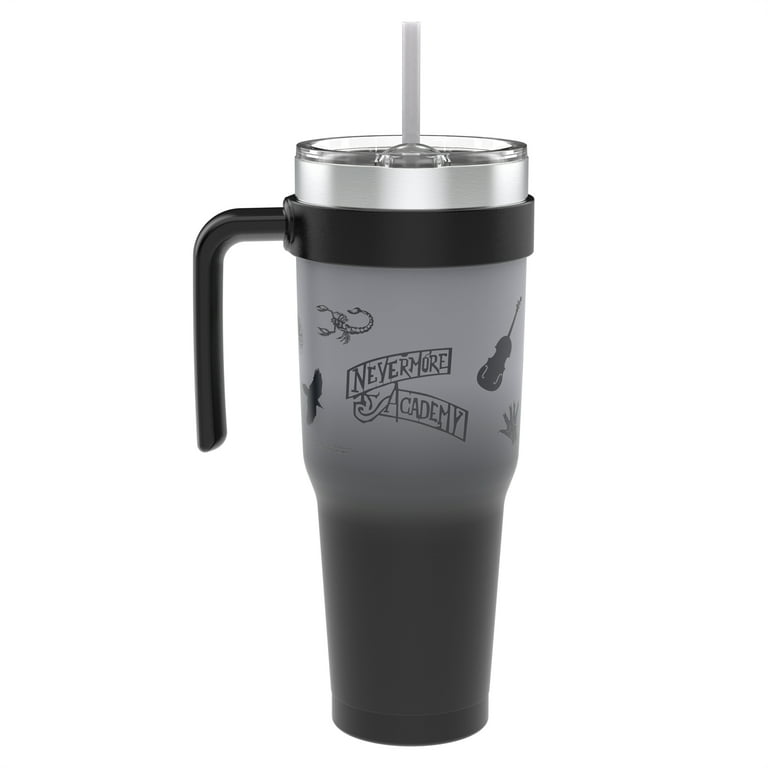 Zak Designs 40oz Wednesday Straw Handle Tumbler, Stainless