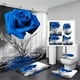 thumbnail image 1 of Juego de baño con rosas rosas con cortina de ducha y alfombras Juego de cortina de ducha con rosas rosas con alfombras antideslizantes, tapete de baño, tapa de inodoro y 12 ganchos resistentes,, 1 of 8