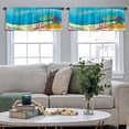 thumbnail image 4 of LALILO Kitchen Curtain Valance Underwater Scene Showing Reef Rod Pocket Window Curtain 52"x 18" Set of 2, 4 of 5