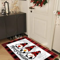 KOYPTL Christmas Doormat,40*60cm Soft Merry Christmas Snowman Gnome Bathroom Rug with Non Slip Backing Washable Durable Absorbent,Front Door Mat for Indoor Outdoor Bedroom Porch Home Decor