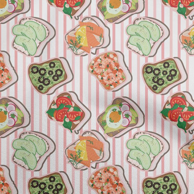 oneOone Polyester Spandex Light Pink Fabric Food Fabric For Sewing Printed Craft Fabric By The Yard 56 Inch Wide